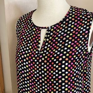 Kasper sleeveless dot top